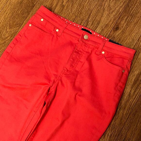 Talbots Pink / Red Pedal Pusher Jeans Size 8 Petite - Picture 4 of 12